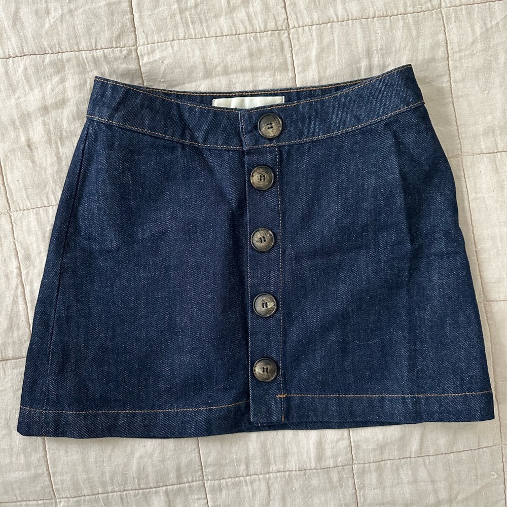 Reformation denim mini skirt